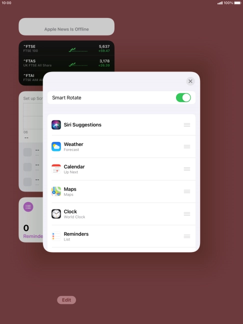 Press the indicator next to 