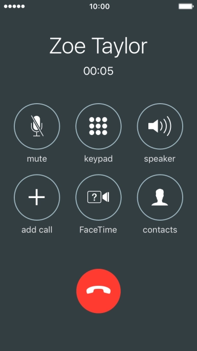 Press the end call icon to end the call.
