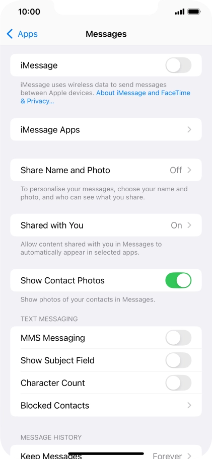 Press the indicator next to 