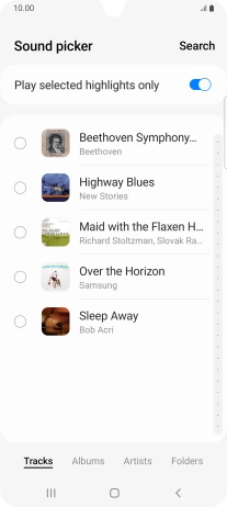 Press the required ring tones to hear them.
