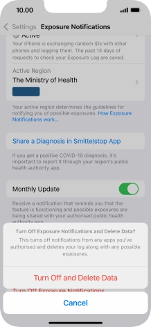 Press Turn Off and Delete Data.
