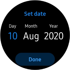 Slide your finger right or left on the Touch bezel to set the required date.