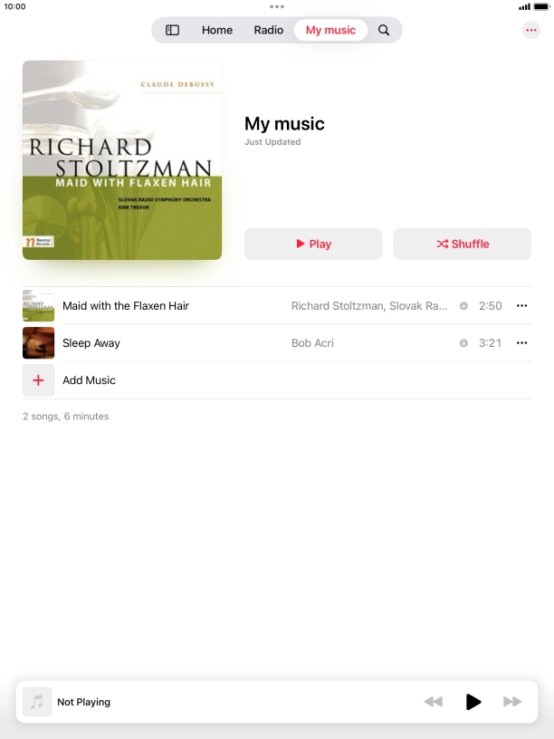 Go to the required category or playlist and press the required audio file.