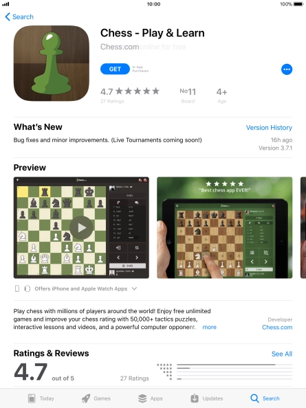 Press GET and follow the instructions on the screen to install the app.