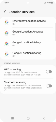 Press Google Location Accuracy.