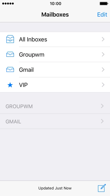 Press the required email account.