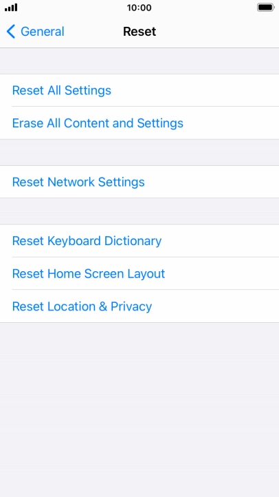 Press Reset All Settings.