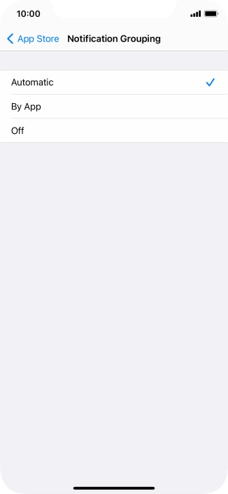Press the required setting.