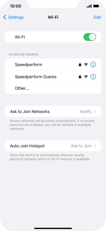 Press the required Wi-Fi network and key in the password for the Wi-Fi network.