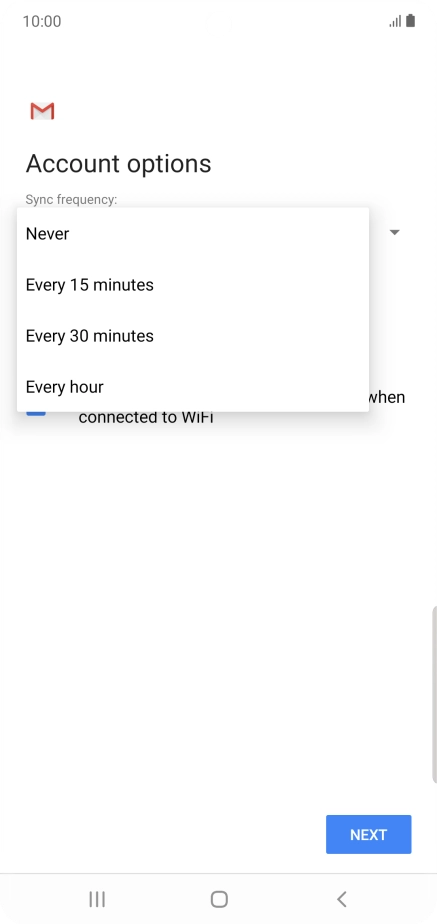 Press the required setting.