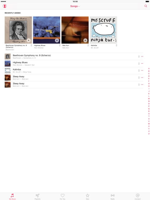 Press the required album cover.