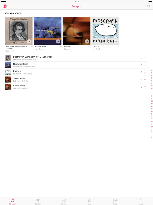 Press the required album cover.