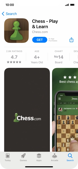 Press GET and follow the instructions on the screen to install the app.