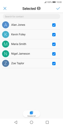 Press the confirm icon.