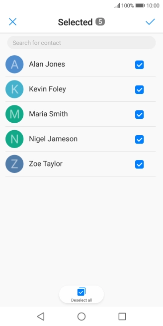 Press the confirm icon.