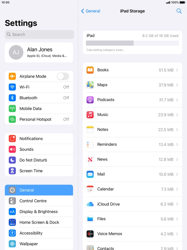 Press the required app.