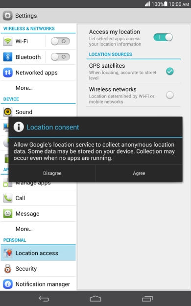 If you turn on the function, press Agree.