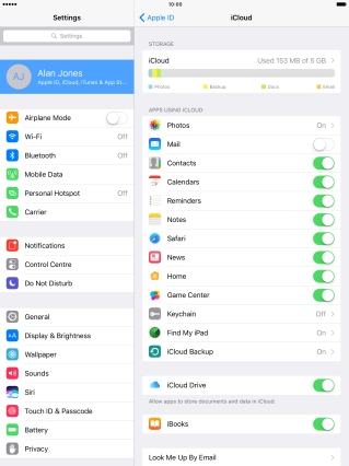 Press the indicator next to 