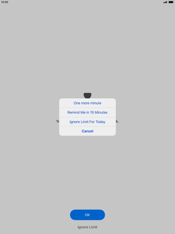 Press the required setting.
