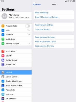 Press Reset All Settings.