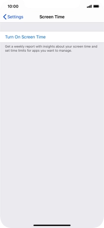 Press Turn On Screen Time.