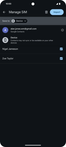 Press the required Google account.