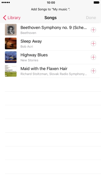 Go to the required category and press the required audio file.