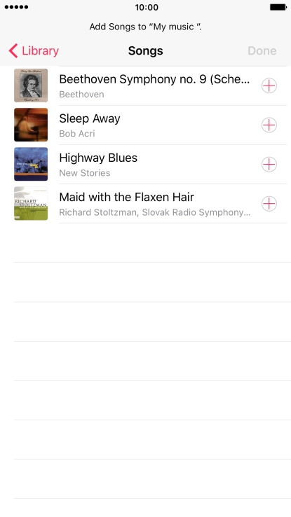 Go to the required category and press the required audio file.