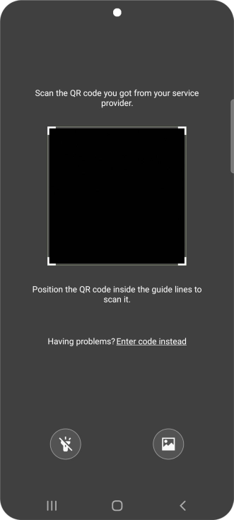 Place the QR code you've received inside the phone camera frame to scan the code.