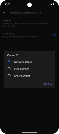 Press Show number to turn on caller identification.