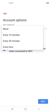Press the required setting.
