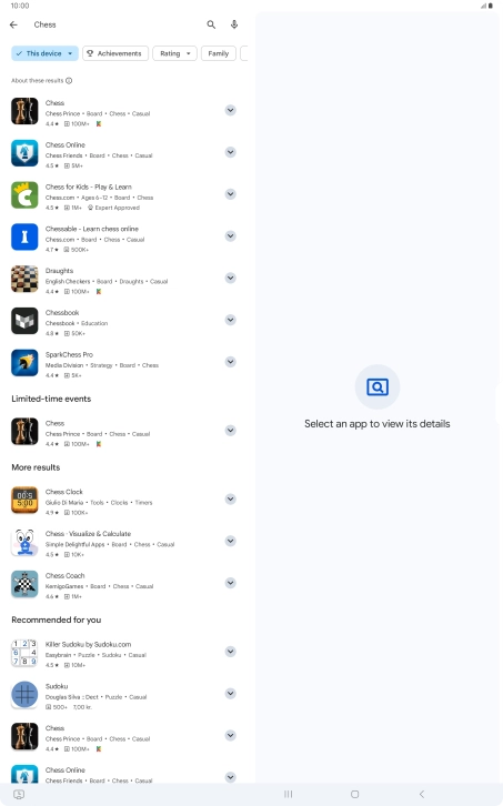 Press the required app.