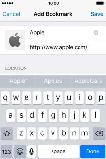Key in the required name of the bookmark and press Save.