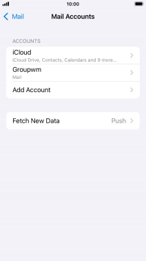 Press the name of the email account you've just set up.
