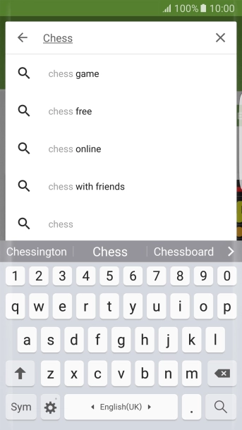 Key in the name or subject of the required app and press the search icon.