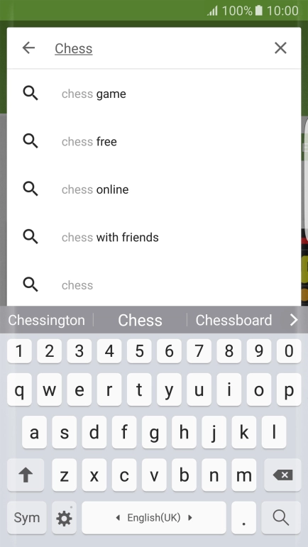Key in the name or subject of the required app and press the search icon.