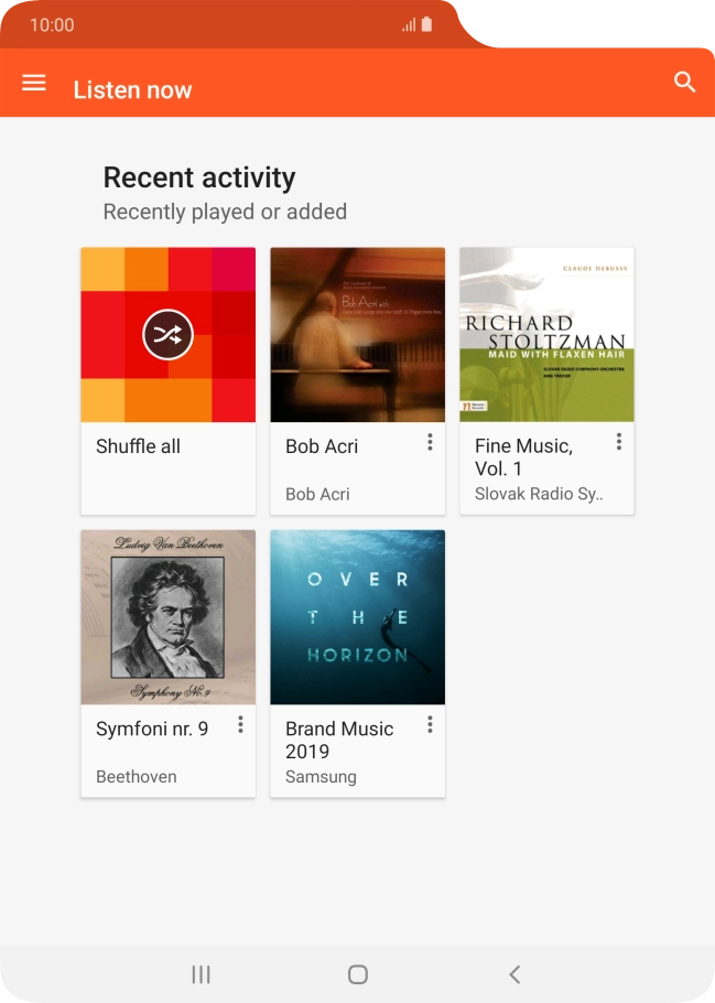 Slide your finger right starting from the left side of the screen.