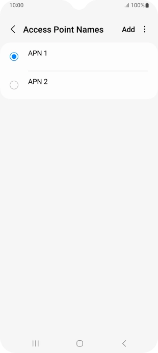 Press the field next to the data connection to activate it.