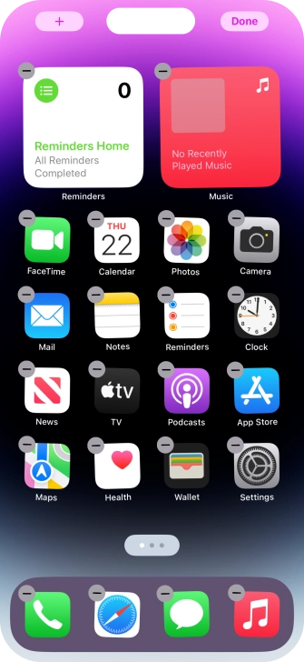Press the home screen icon.
