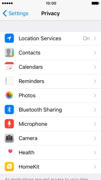 Press Location Services.