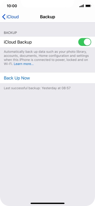 Press Back Up Now and wait while the phone memory is backed up.