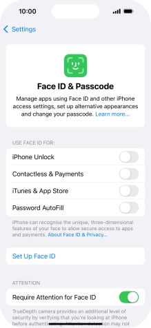 Press Set Up Face ID.