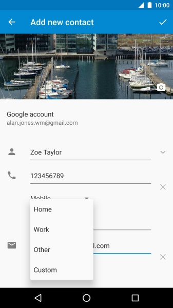 Press the required email type.
