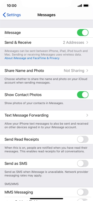 Press the indicator next to 