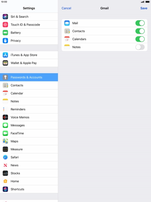 If this screen is displayed, you email account has been recognised and set up automatically. Follow the instructions on the screen to key in more information and finish setting up your tablet.