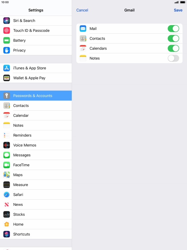 If this screen is displayed, you email account has been recognised and set up automatically. Follow the instructions on the screen to key in more information and finish setting up your tablet.