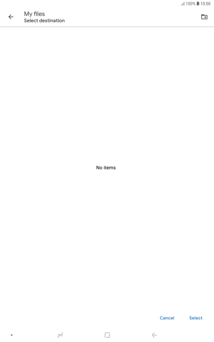 To create a new folder, press the new folder icon and follow the instructions on the screen to create a new folder.