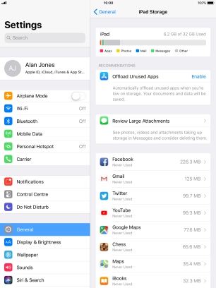 Press the required app.