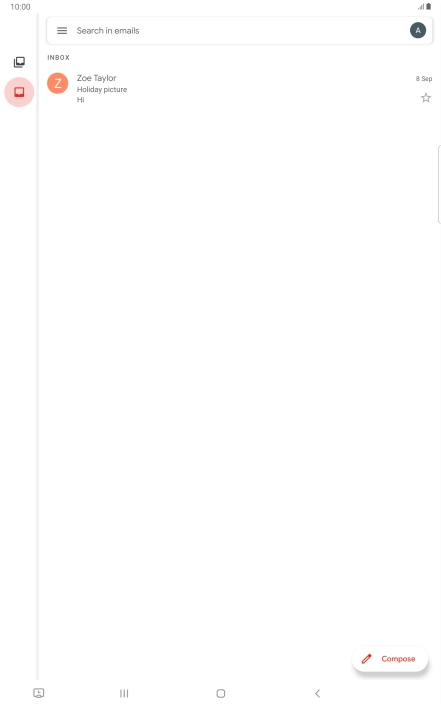 Press the email account icon.
