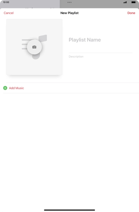 Press the text input field and key in a name for the playlist.